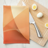 Linge De Cuisine Brun abstrait et motif orange (Quart Plié)