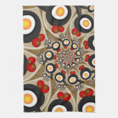 Linge De Cuisine Brunch Fractal Art Drôle Nourriture, Tomates, Oeuf (Vertical)
