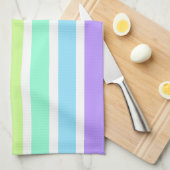 Linge De Cuisine Bubblegum arc-en-ciel et bandes blanches (Quart Plié)