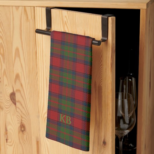 Linge De Cuisine Buccleuch Official Tartan avec monogramme / nom (Pliage en tiers)