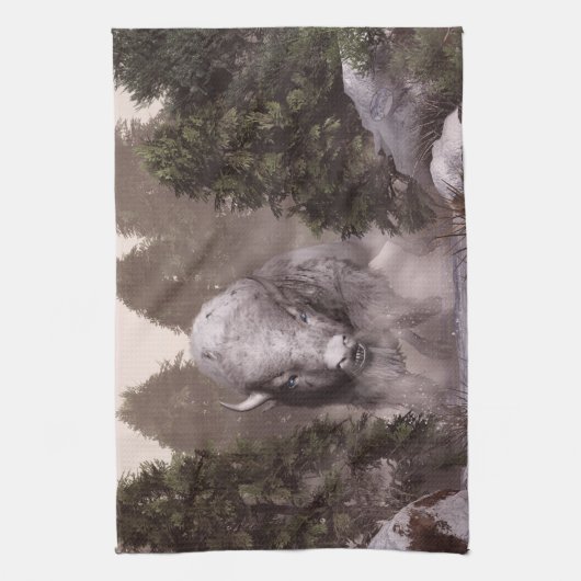 Linge De Cuisine Buffalo blanc (Vertical)