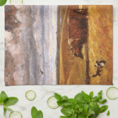 Linge De Cuisine Buffalo Bones labourés par Harvey Thomas Dunn (Plié)