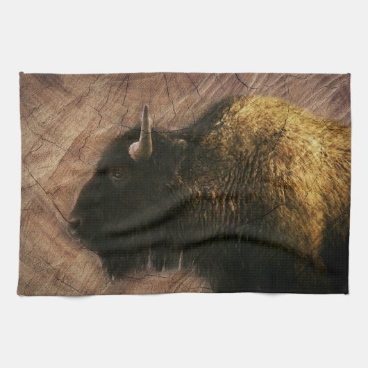 Linge De Cuisine Buffalo de bison de bois (Horizontal)