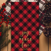 Linge De Cuisine Buffalo Plaid Joie Paix Amour Monogramme Noël
