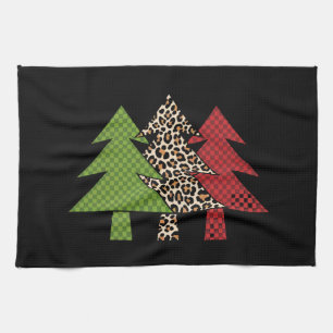 Linge De Cuisine Buffalo Plaid Joyeux Arbre de Noël Famille Corresp