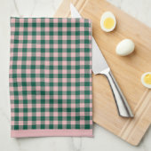 Linge De Cuisine Buffalo Plaid Moderne Vacances Vert & Rose (Quart Plié)