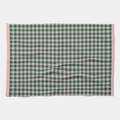 Linge De Cuisine Buffalo Plaid Moderne Vacances Vert & Rose (Horizontal)