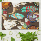 Linge De Cuisine Buffalo Skull Native American Emblem (Plié)