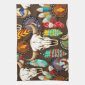 Linge De Cuisine Buffalo Skull Native American Emblem (Vertical)