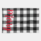 Linge De Cuisine Buffle noir et blanc de Noël plaqué (Horizontal)