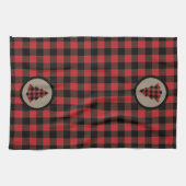 Linge De Cuisine Buffle noir rouge Plaid Christmas Tree (Horizontal)