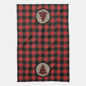 Linge De Cuisine Buffle noir rouge Plaid Christmas Tree (Vertical)