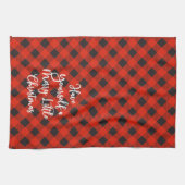 Linge De Cuisine Buffle noir rouge Plaid Joyeux Petit Noël (Horizontal)