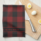 Linge De Cuisine Buffle rouge rustique plaid hiver (Quart Plié)