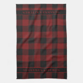 Linge De Cuisine Buffle rouge rustique plaid hiver (Vertical)