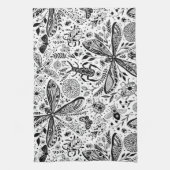 Linge De Cuisine Bugs de Doodle sur bleu foncé (Vertical)