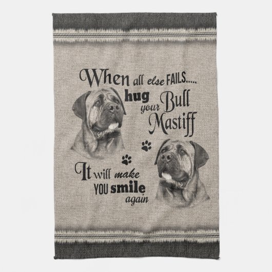 Linge De Cuisine Bull Mastiff art quand tout échoue citation (Vertical)