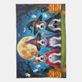 Linge De Cuisine Bull Terrier Chiens Citrouille Halloween Funny (Vertical)