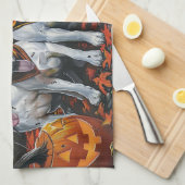 Linge De Cuisine Bull Terrier Halloween Éffrayant (Quart Plié)