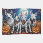 Linge De Cuisine Bull Terrier Halloween Éffrayant (Horizontal)