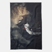 Linge De Cuisine Bull Terrier Halloween Épouvantable (Vertical)