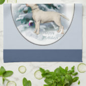 Linge De Cuisine Bull Terrier Noël (Plié)