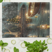 Linge De Cuisine Bull Terrier Noël Festive Voyage (Plié)