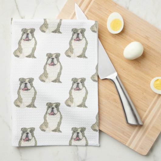 Linge De Cuisine Bulldog anglais (Brindle) (Quart Plié)