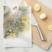 Linge De Cuisine Bulldog Chien Maman Florale (Quart Plié)