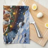 Linge De Cuisine Bulldog Christmas Boat Holiday (Quart Plié)