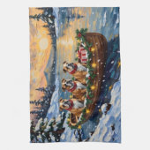 Linge De Cuisine Bulldog Christmas Boat Holiday (Vertical)