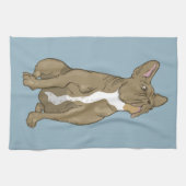 Linge De Cuisine bulldog français Brown et blanc (Horizontal)