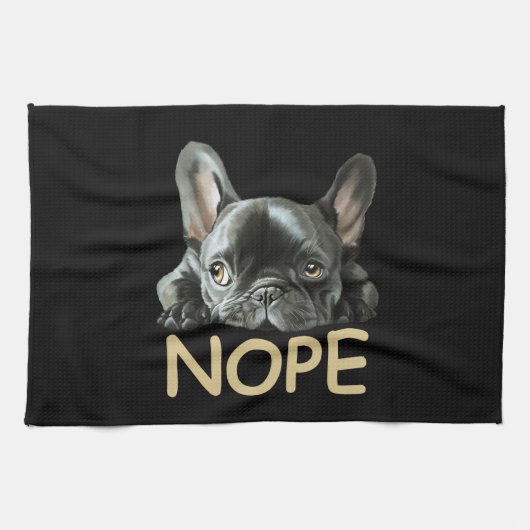 Linge De Cuisine Bulldog français| Cadeaux Frenchie Nope (Horizontal)