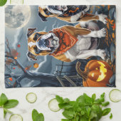 Linge De Cuisine Bulldog Halloween Éffrayant (Plié)
