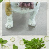 Linge De Cuisine Bulldog Painting - Joli art original chien (Plié)