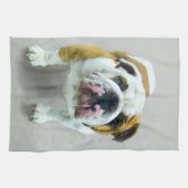 Linge De Cuisine Bulldog Painting - Joli art original chien (Horizontal)