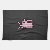 Linge De Cuisine Bulldozer rose clair (Horizontal)