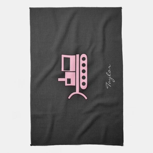 Linge De Cuisine Bulldozer rose clair (Vertical)