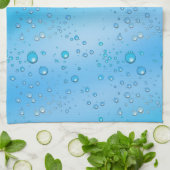 Linge De Cuisine Bulles d'eau bleu Faux (Plié)