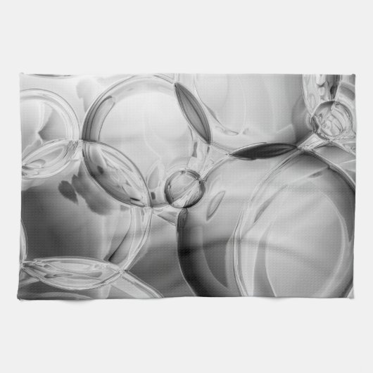 Linge De Cuisine Bulles noires (Horizontal)