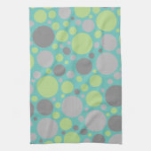 Linge De Cuisine Bulles vertes et grises modernes (Vertical)