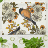 Linge De Cuisine Bullfinch on autumn floral 2 (Plié)