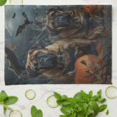 Linge De Cuisine Bullmastiff Halloween nuit chien délice (Plié)
