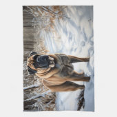 Linge De Cuisine Bullmastiff Laisser neiger Noël (Vertical)