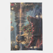 Linge De Cuisine Bullmastiff Noël Festive Voyage (Vertical)