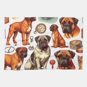 Linge De Cuisine Bullmastiff rétro