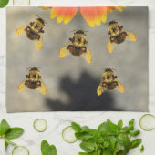 Linge De Cuisine Bumblebebees et Orange Gaillardia Tournesol Floral (Plié)
