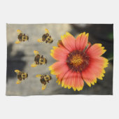 Linge De Cuisine Bumblebebees et Orange Gaillardia Tournesol Floral (Horizontal)