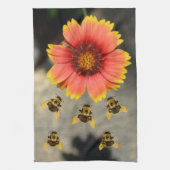 Linge De Cuisine Bumblebebees et Orange Gaillardia Tournesol Floral (Vertical)