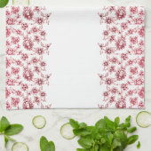 Linge De Cuisine Bunches de fleurs roses (Plié)